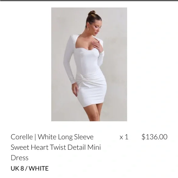 Club L London | Dresses | Size 4 White Club L London Dress
